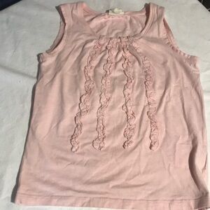 Mini Boden Pink Sleeveless Top with Ruffle Detail
